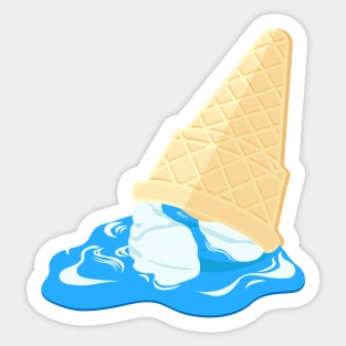 Dropped ice cream blue color Sticker